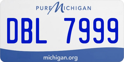 MI license plate DBL7999