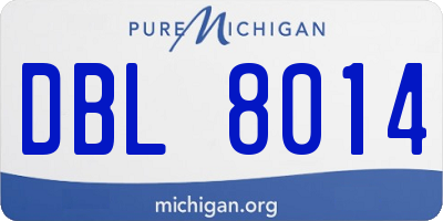 MI license plate DBL8014