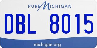 MI license plate DBL8015