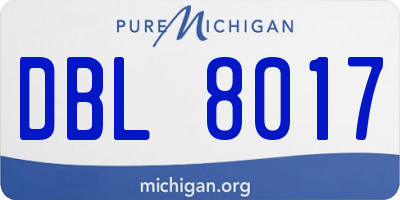 MI license plate DBL8017