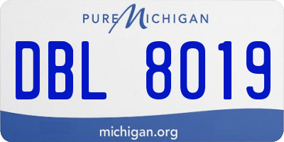 MI license plate DBL8019