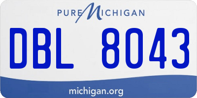 MI license plate DBL8043