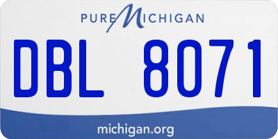 MI license plate DBL8071