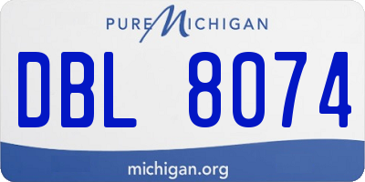MI license plate DBL8074
