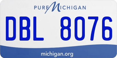 MI license plate DBL8076