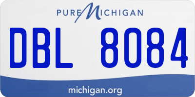 MI license plate DBL8084