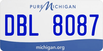 MI license plate DBL8087