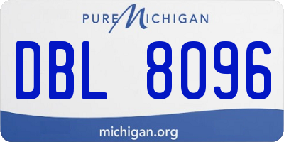 MI license plate DBL8096