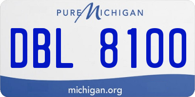 MI license plate DBL8100