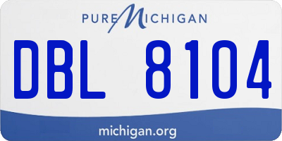 MI license plate DBL8104