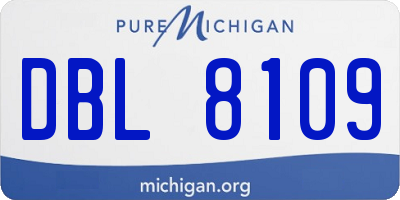 MI license plate DBL8109