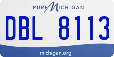 MI license plate DBL8113