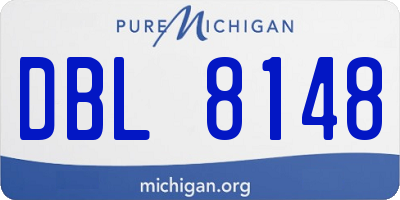 MI license plate DBL8148