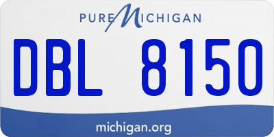 MI license plate DBL8150