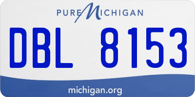 MI license plate DBL8153