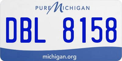 MI license plate DBL8158