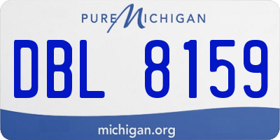 MI license plate DBL8159