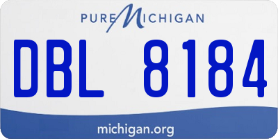 MI license plate DBL8184