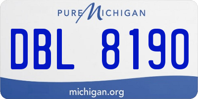 MI license plate DBL8190