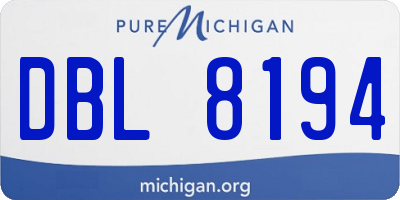 MI license plate DBL8194