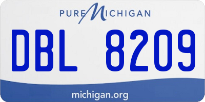 MI license plate DBL8209