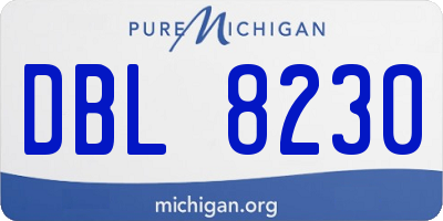 MI license plate DBL8230