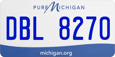 MI license plate DBL8270