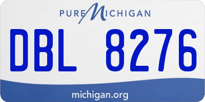 MI license plate DBL8276