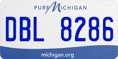 MI license plate DBL8286