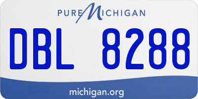 MI license plate DBL8288