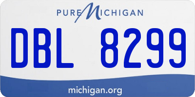 MI license plate DBL8299