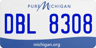 MI license plate DBL8308