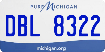 MI license plate DBL8322