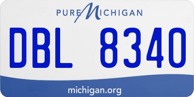 MI license plate DBL8340