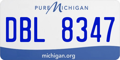 MI license plate DBL8347