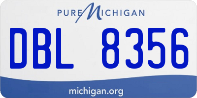 MI license plate DBL8356