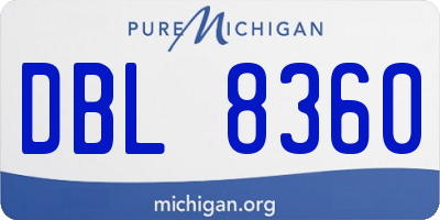 MI license plate DBL8360