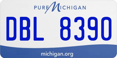 MI license plate DBL8390