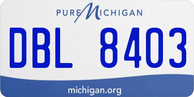 MI license plate DBL8403