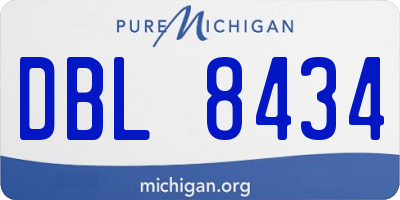 MI license plate DBL8434