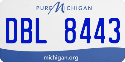 MI license plate DBL8443