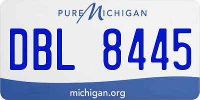 MI license plate DBL8445