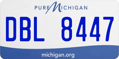 MI license plate DBL8447