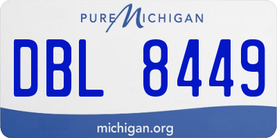 MI license plate DBL8449