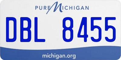 MI license plate DBL8455