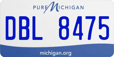 MI license plate DBL8475