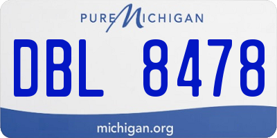 MI license plate DBL8478