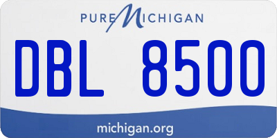 MI license plate DBL8500