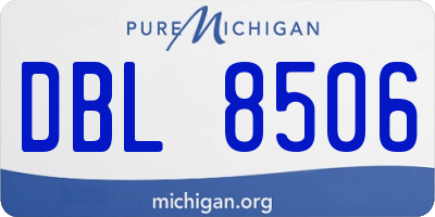 MI license plate DBL8506