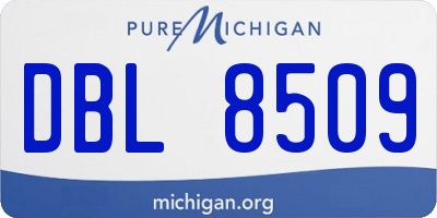 MI license plate DBL8509